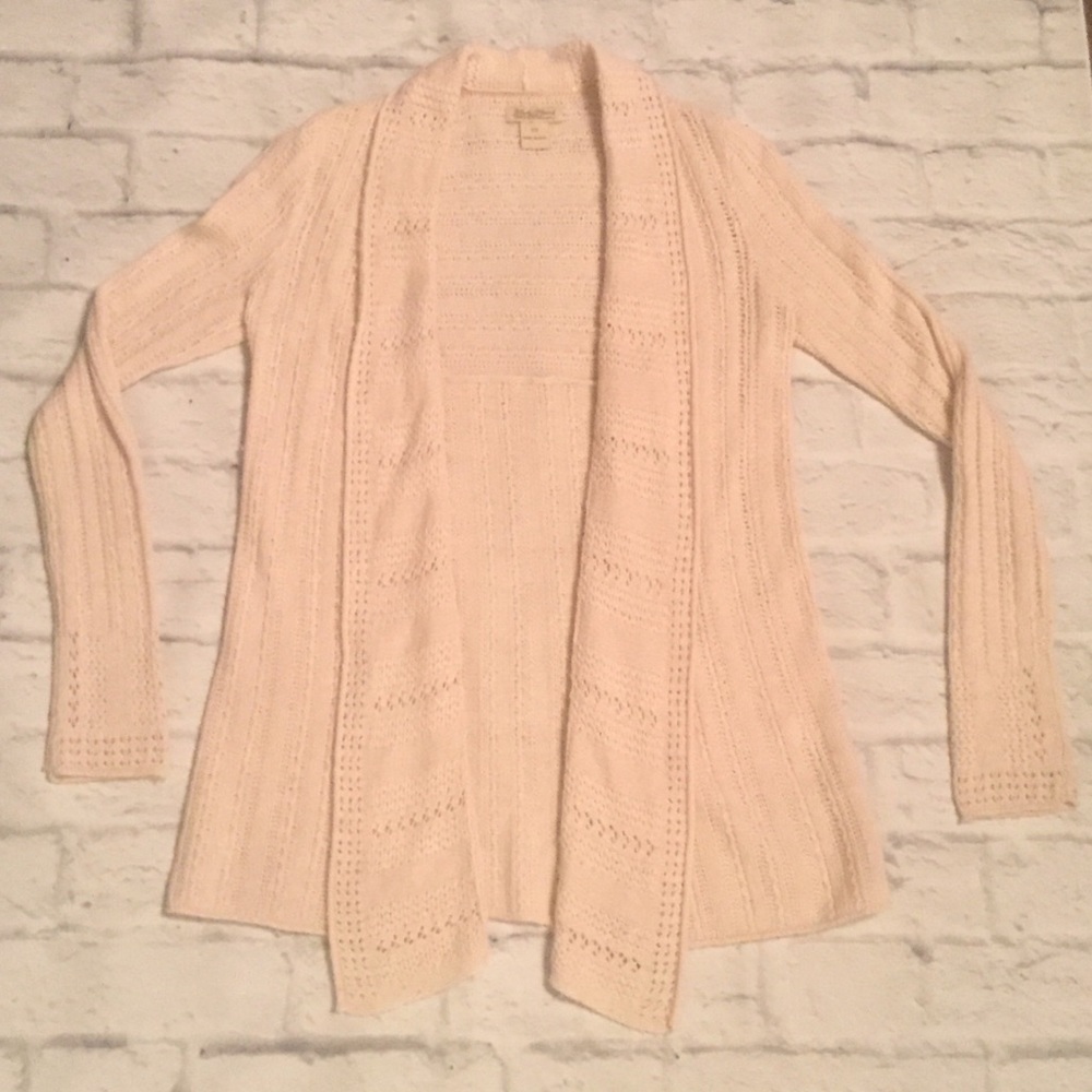 Lucky Brand Off White Open Cardigan